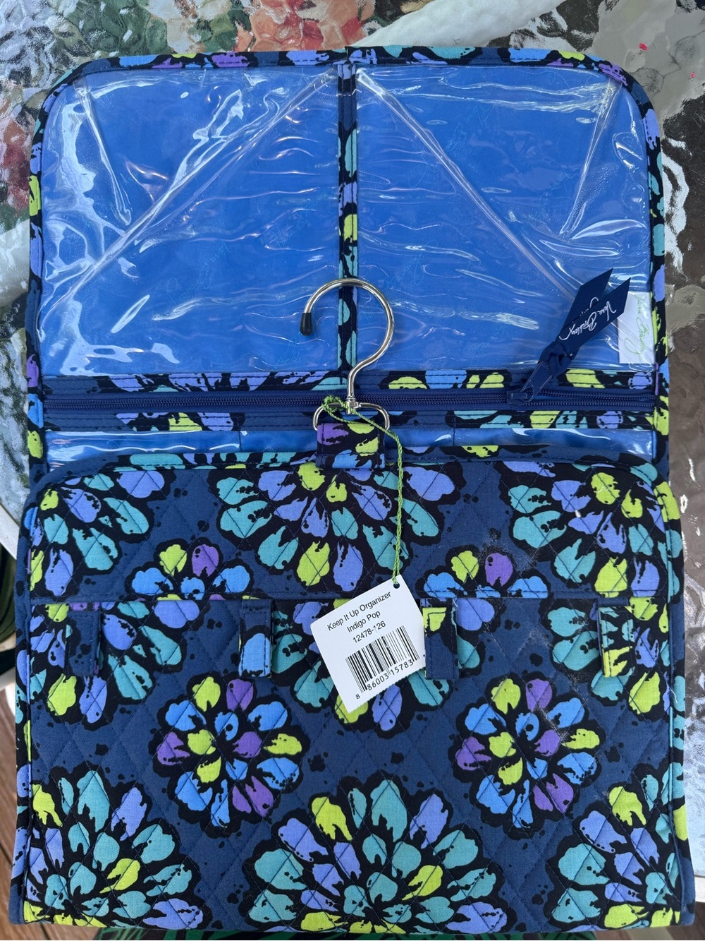 Vera Bradley Navy Floral Hanging Cosmetic Organizer NWT